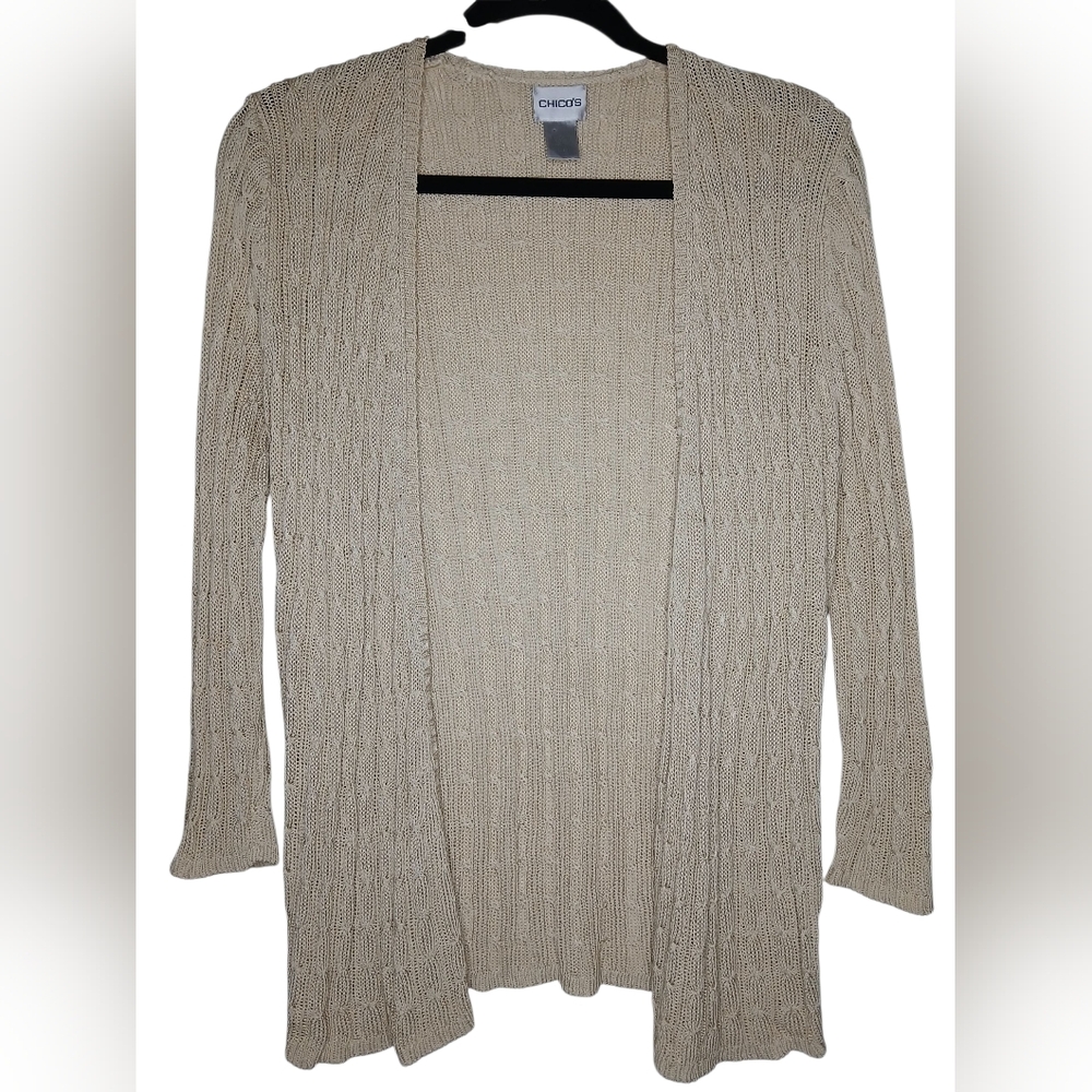 Chico's Beige Knit Cardigan